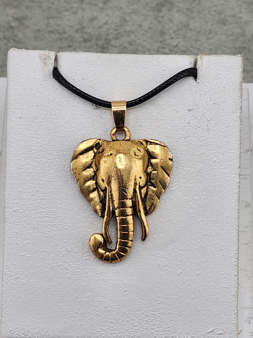 Gold Tone Elephant Head Pendant Necklace - Women Jewelry